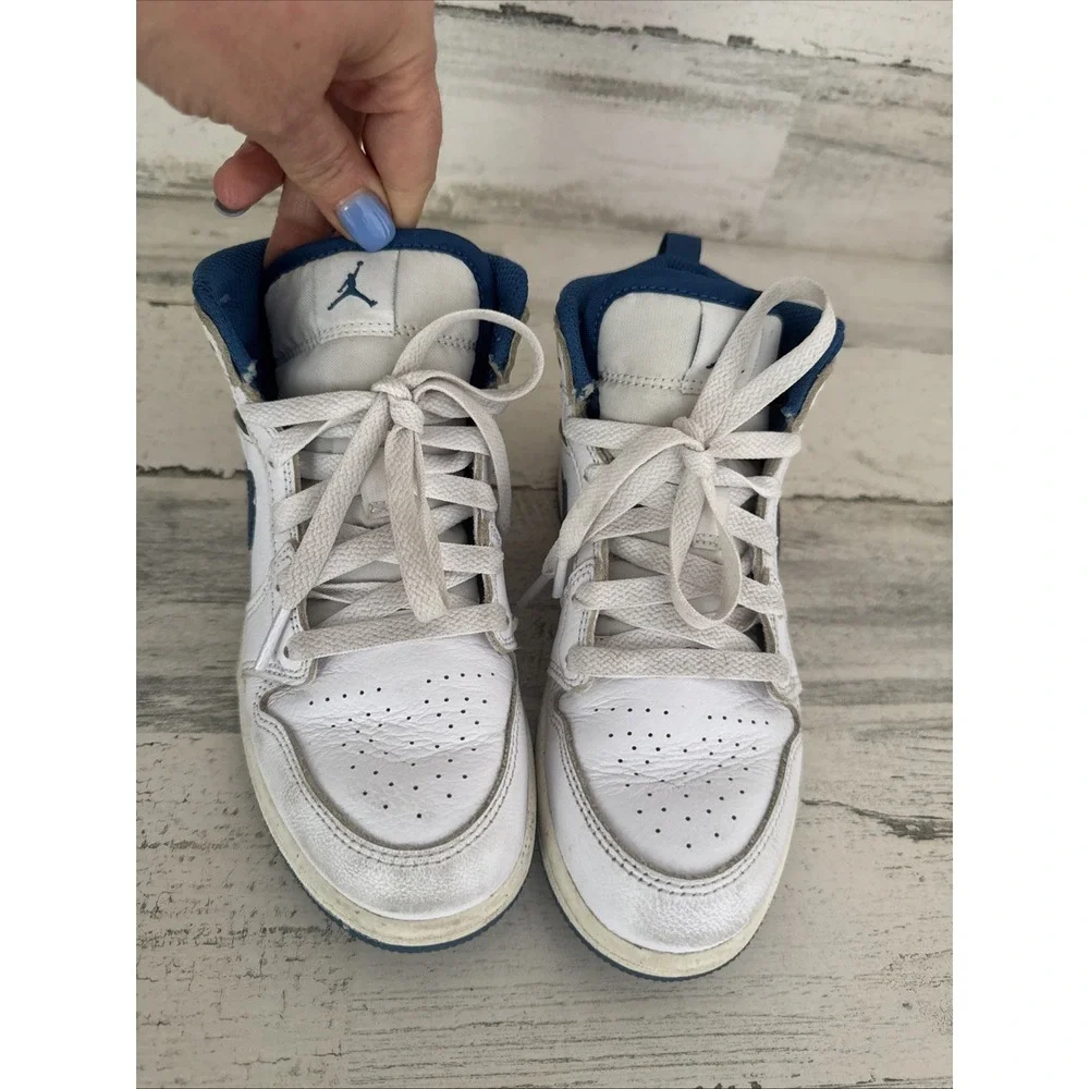 Nike Air Jordan 1 Mid SE PS Athletic Shoes Industrial Blue (FN7493-141) Size 1.5
